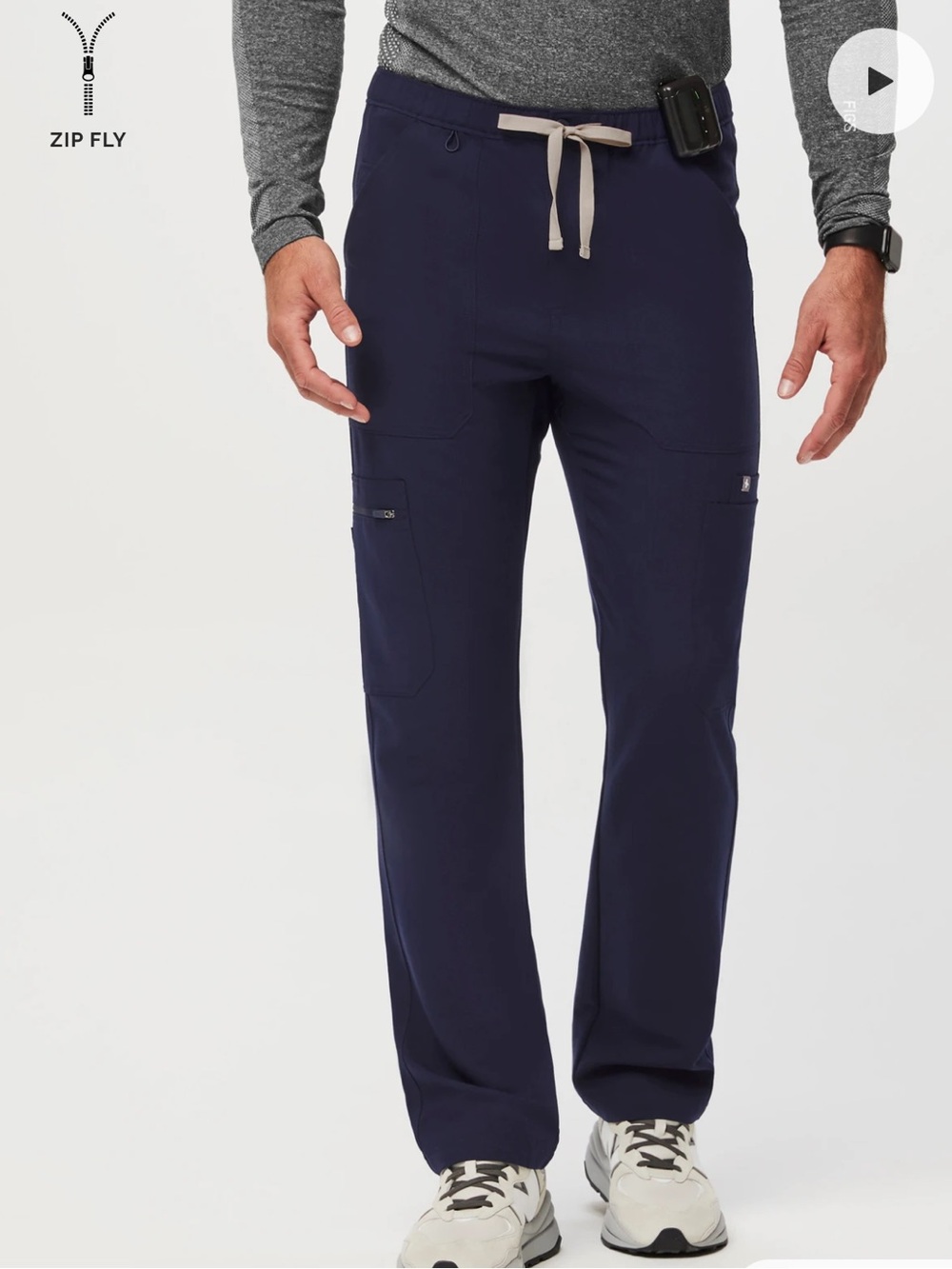 Figs Cairo Straight-Leg Men's Scrub Pant - Navy Sz M